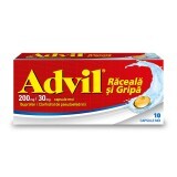 Advil Răceală și Gripă 200 mg/ 30 mg, 10 capsule moi