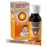 Nurofen 100mg pentru copii 3 luni aromă de portocale, 100 ml, Reckitt Benckiser Healthcare