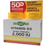 Vitamina D3 2000 UI Nature's Way, 30 + 30 capsule, Secom (50% reducere la al doilea produs)