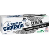 Pasta del Capitano Pastă de dinți cu cărbune, 75 ml