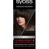 Syoss Color Vopsea de păr permanentă 2-1 Șaten negru natural, 1 buc