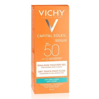 Emulsie matifiantă pentru faţă Dry touch SPF 50 Capital Soleil, 50 ml, Vichy