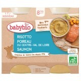 Babybio Eco Piure Risotto cu Somon, 2x200 g, BabyBio