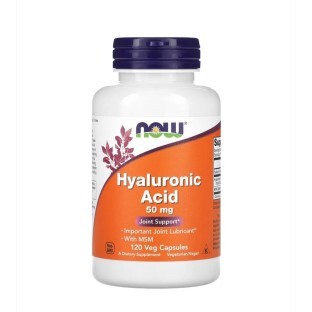 Acid Hyaluronic 50 mg + MSM x 60 cps, Now Foods 