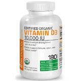 Vitamina D3 Alta Dosis Orgánica, 10.000 UI, 180 cápsulas, Laboratorios Bronson