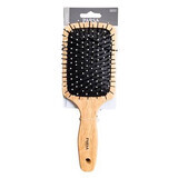 Brosse à cheveux en bois, tige en caoutchouc, type palette, Parsa