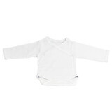 Body din bumbac cu maneca lunga Rib, 0-3 luni, Alb, Baltic Bebe