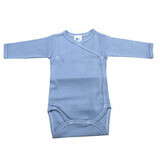 Body din bumbac cu maneca lunga Rib, 0-3 luni, Bleu, Baltic Bebe