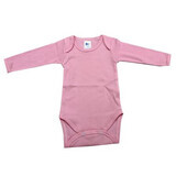 Body din bumbac cu maneca lunga Rib, 3-6 luni, Roz, Baltic Bebe