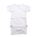 Body din bumbac cu maneca scurta Rib, 0-3 luni, Alb, Baltic Bebe