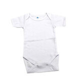 Body din bumbac cu maneca scurta Rib, 6-12 luni, Alb, Baltic Bebe