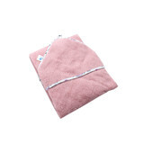 Asciugamano con cappuccio Premium 100% cotone, rosa, 80x90 cm, Baltic Bebe