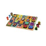 Puzzle din lemn cu cu numere de la 1 la 20, +3 ani, 20 piese, Melissa&Doug