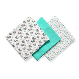 Lot de 3 couches bébé en textile, Bambou Turquoise, Babyono