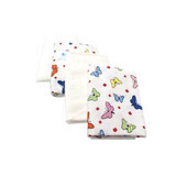 Set 4 scutece din finet, Fluturasi, 75x80 cm, Baltic Bebe