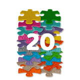 Set covorase ortopedice senzoriale, 20 mini puzzeluri, Muffik