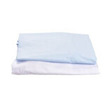 Set 2 cearceafuri pentru patut, 120x60 cm, Alb/Blue, Fic Baby