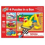 Set 4 puzzle Vehicule, + 3 ani, Galt