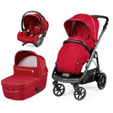 Veloce Primo Viaggio Lounge 3-in-1-Kinderwagen-System, Rotglanz, Peg Perego