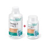 Pachet Omega 3 + Vitamina E, 1000 mg, 90 + 30 capsule, Rotta Natura