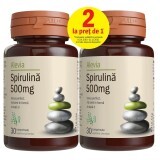 Pachet Spirulina 500 mg, 30 comprimate, Alevia (1+1)