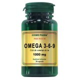 Premium Omega 3-6-9 Ulei semințe de In 1000 mg, 30 capsule, Cosmopharm