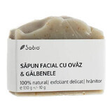 Săpun facial natural cu ovăz și galbenele, 130 g, Sabio