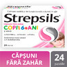 Strepsils cu aromă de căpșuni fără zahăr copii 6+ ani, 24 pastile, Reckitt Benckiser Healthcare