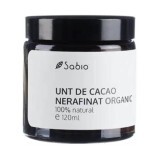 Unt de cacao nerafinat organic, 120 ml, Sabio