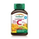Vitamina C 500mg cu mix de 3 arome, 100+20 tablete masticabile, Jamieson
