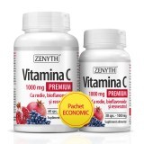 Vitamina C Premium cu rodie, bioflavonoide si resveratrol 1000 mg, 60+30 capsule, Zenyth