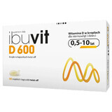 Ibuvit D 600, vitamina D pentru sugari și copii, 30 de capsule cu sistem de răsucire