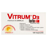 Vitrum D3 Forte, vitamin D 2000 IU, 120 capsules