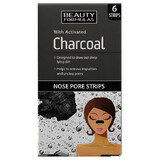 Beauty Formulas Charcoal, benzi de curățare nazală cu cărbune activ, 6 bucăți