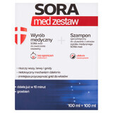 Sora Med Kit, lichid de control al păduchilor, 100 ml + șampon specializat, 100 ml