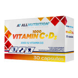 Allnutrition Vitamin C 1000 + D3, vitamina C 1000 mg + vitamina D 50 µg, 30 capsule