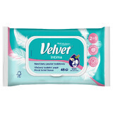 Velvet Intima, hârtie igienică umedă 2 în 1, cu clip, 42 bucăți