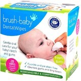 Șervețele dentare Brush-Baby, șervețele pentru curățarea gingiilor, 0-16 luni, 28 buc.