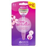 Wilkinson Sword Xtreme 3 My Intuition, aparat de ras pentru femei, de unică folosință, lamă triplă, Comfort Cherry Blossom, 4 buc + 2 buc gratis