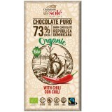 Ciocolata neagra ecologica cu chili 73% cacao, 100g, Pronat