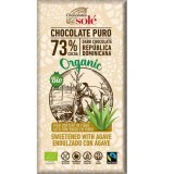 Ciocolata neagra ecologica cu sirop de agave 73% cacao, 100g, Pronat