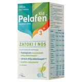 Pelafen Kid 3+ Sinusuri și nas, sirop pentru copii cu vârsta peste 3 ani și adulți, aromă de zmeură, 100 ml