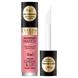 Eveline Cosmetics Wonder Match Velour Cheek&amp;Lip, fard de obraz și ruj lichid, nr. 03, 4,5 ml