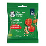 Gerber Organic chipsuri de grâu și ovăz, roșii, morcov, după 10 luni, 7 g