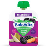 BoboVita Mousse in tubo, pera con barbabietola e prugna secca, dopo 6 mesi, 80 g