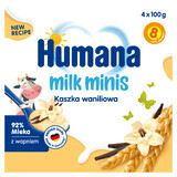 Humana Milk Minis Dessert, terci de vanilie, după 8 luni, 4 x 100 g