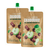 ¡Owolovo Ekodobro set! Eko mousse de manzana y cereza en tubo, 2 x 200 g