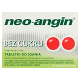 Neo-Angin fără zahăr 1,2 mg + 0,6 mg + 5,72 mg, 24 pastile