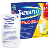 Theraflu Extra Grip 650 mg + 10 mg + 20 mg, pulbere pentru soluție orală, 14 pliculețe