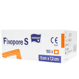 Matopat Fixopore S, pansament adeziv, nețesut, steril, cu tampon absorbant, 5 cm x 7,2 cm, 100 bucăți